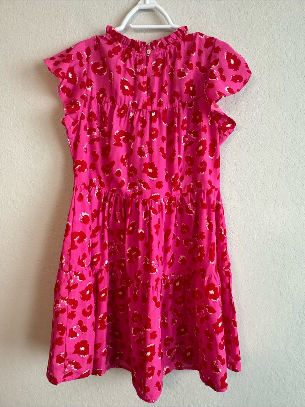 Hot Pink Leopard Animal Print Babydoll Dress - Picture 3 of 6